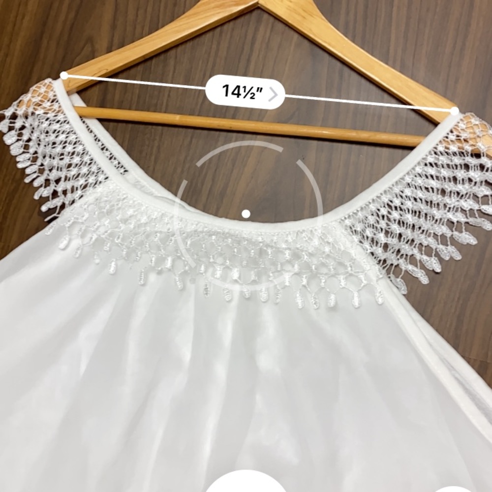 3X 4X White Maxi Dress coverup with lace Straps lace neckline NWOT cruise wear - Picture 3 of 7